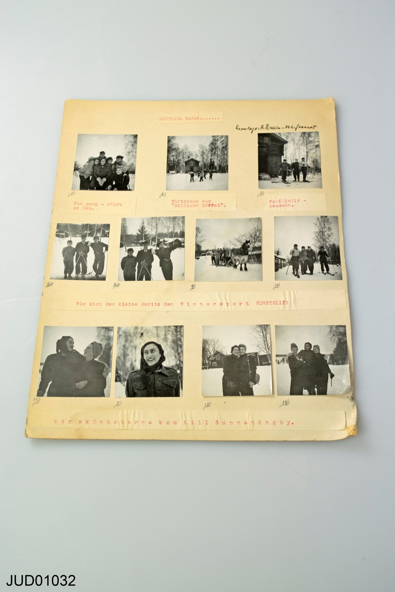 6 diplom från Keren Kajemet Lejisrael, ett pris, 3 Judisk krönika från 1980, ett vykort, 1 specialnummer av JK till Maria Brick, ett fotoreportage.