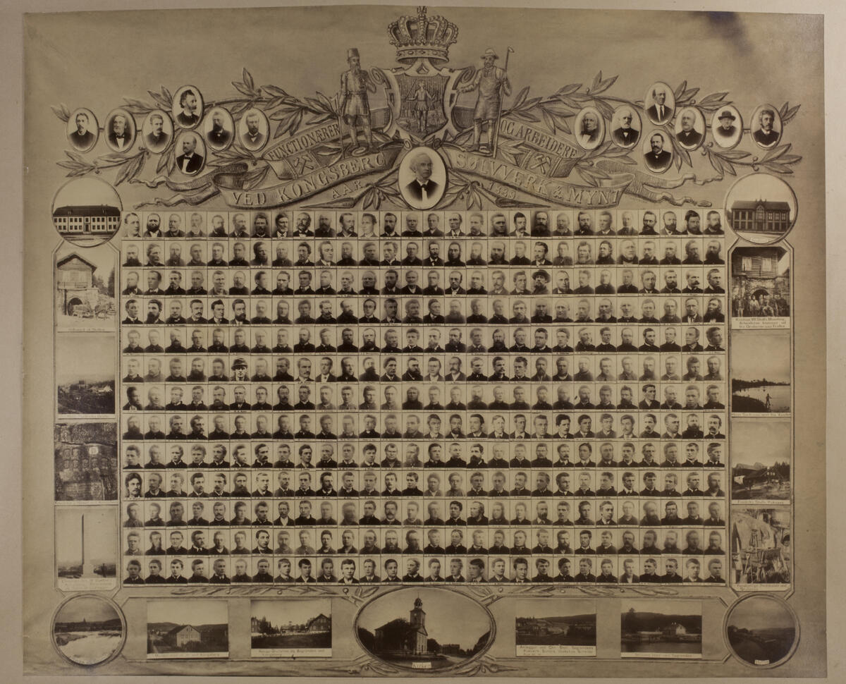 Bilder av funksjonærer og arbeidere ved Kongsberg Sølvverk og Mynt 1889 (Foto/Photo)