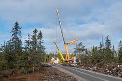 Bygging av vindkraftverk på Finnskogen, Hedmark. Kjølberget 