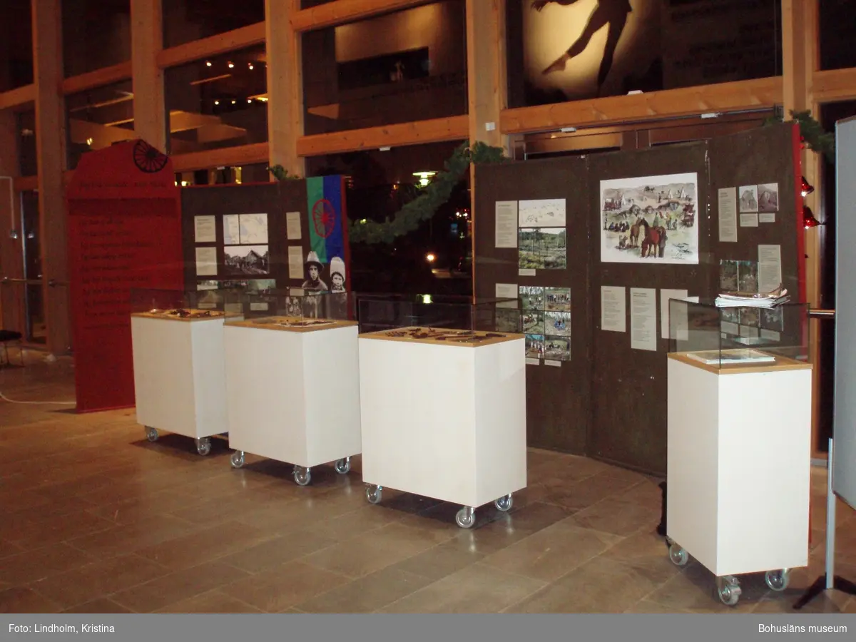 Tillfällig utställning om resandeboplatsen Snarsmon, producerad av Bohusläns museum 2006. Utställningen visades under 2007 även på kommunhuset i Tanumshede, Halden historiske samlinger i Halden och stadsbiblioteket i Linköping. Fotot visar när den stod uppställd i Linköping.