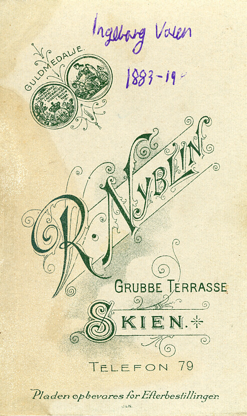 Visittkortfoto av Ingeborg Valen f.1883