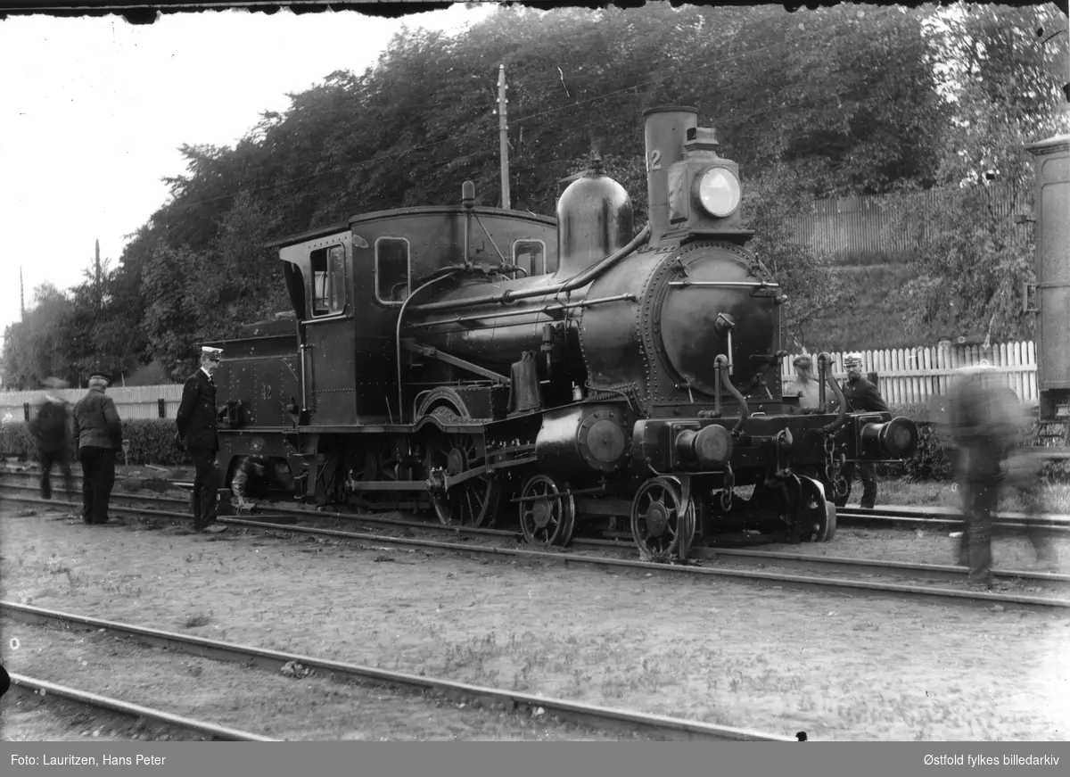Togavsporing på Moss jernbanestasjon ca. 1910-20.