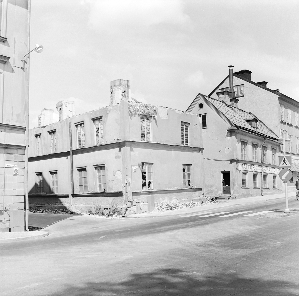 Rivningshus på S:t Olofsgatan, Uppsala 1966