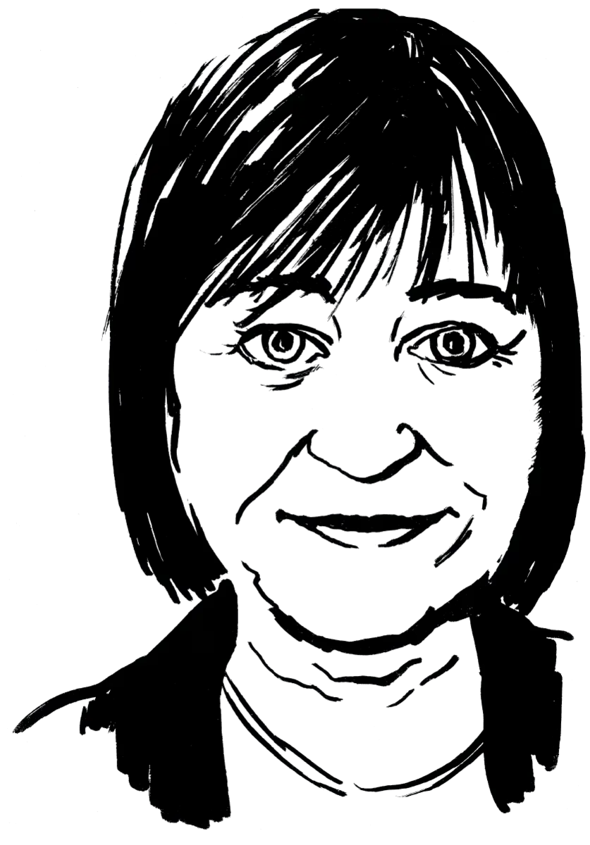 Drawing illustrating a woman.