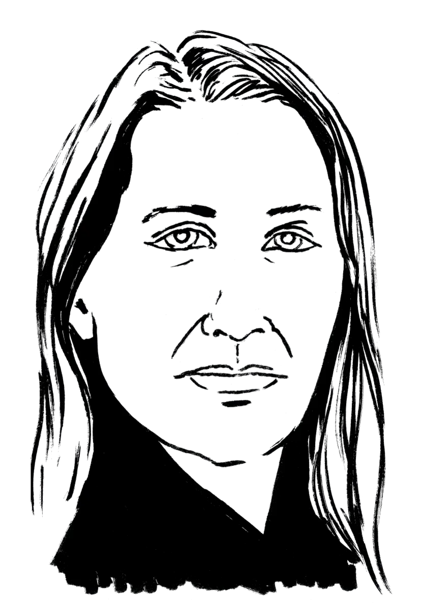 Drawing illustrating a woman.