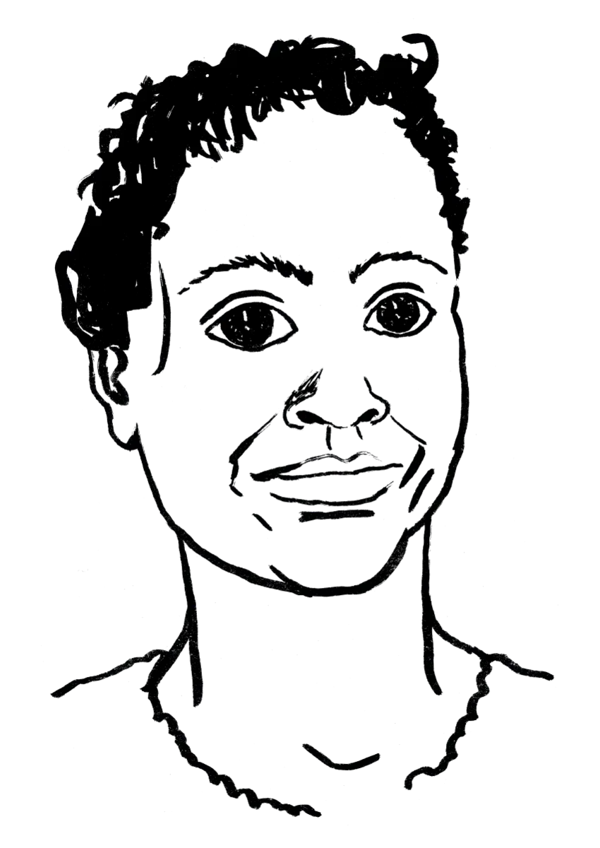 Drawing illustrating a woman.
