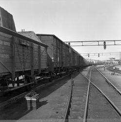 Jernbanevogner på jernbanestasjonen