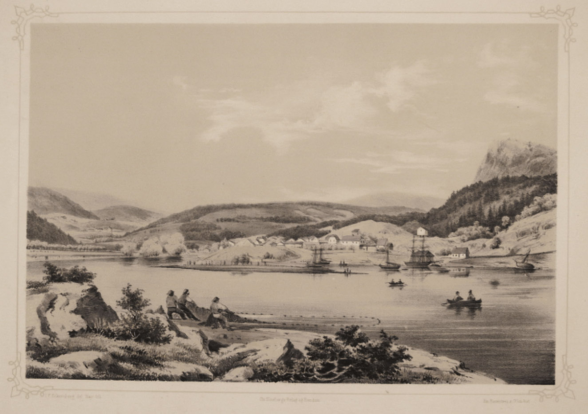 landskap, arbeide, fiskere, båt, fjord