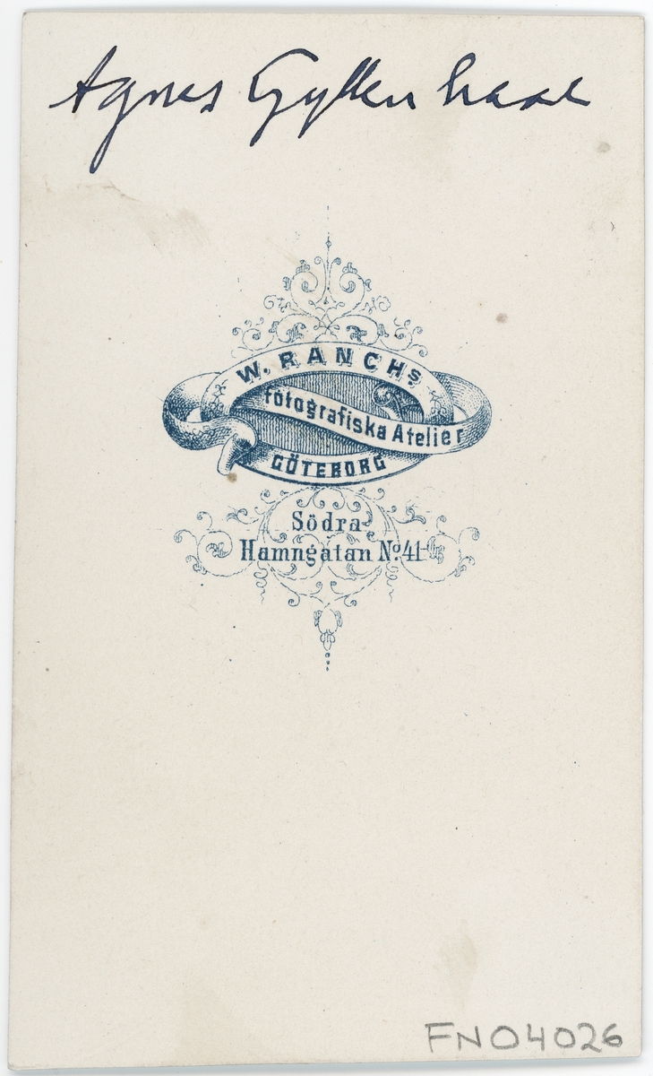 Kabinettsfotografi - Agnes Gyllenhaal, Göteborg 1860-tal