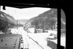 Utsikt fra lokomotiv Rjukanbanen, i nærheten av Ingolfsland 