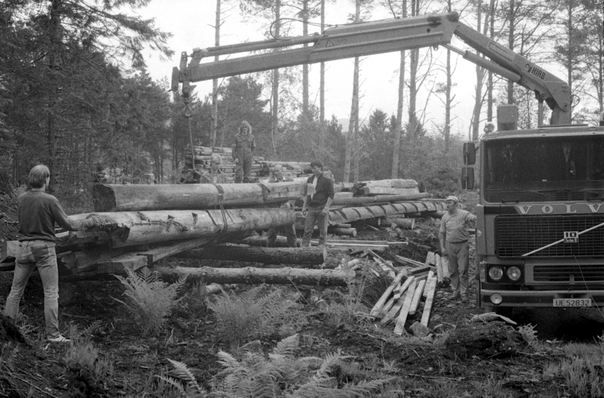 Dokumentasjonsbilder i serie av bygningsdeler fra Opshaugløa som ...