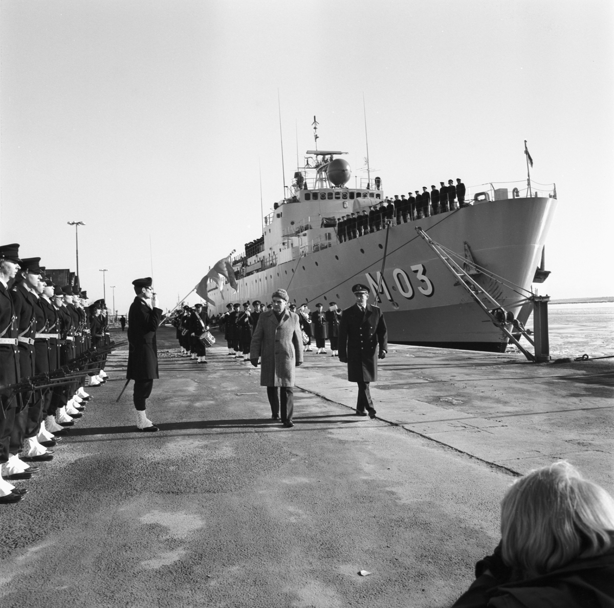 Dop av HMS Halmstad och leverans av HMS Visborg