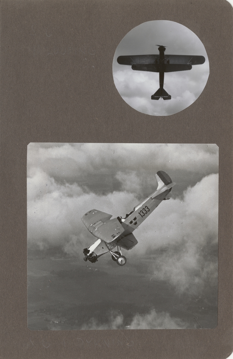 Flygplan S 6, Fokker C. VE nr 1i luften, cirka 1936-1934. Flygbild, vy underifrån.