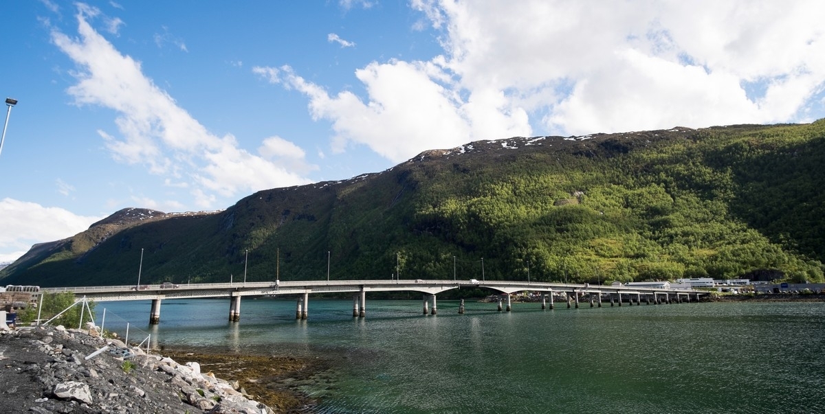 Narvik: Beisfjordbrua mellom Fagernes og Ankenes, 15. juni 2016.