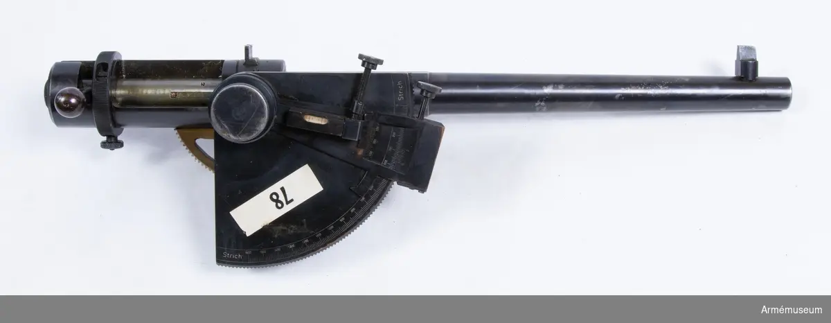 Pjässimulator fm/1958. Tyskt övningsvapen MT, 14,5 mm, (Kleinkaliberschiessgerät). Från Smålands artilleriregemente.