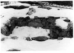 Dokumentasjon av den gamle grunnmuren på Lere etter at stua 