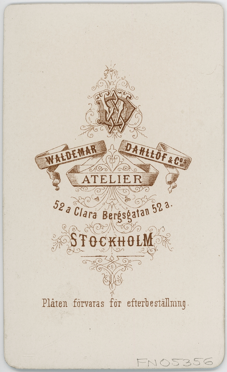 Kabinettsfotografi - filosofie kandidat Lindman, Stockholm 1880