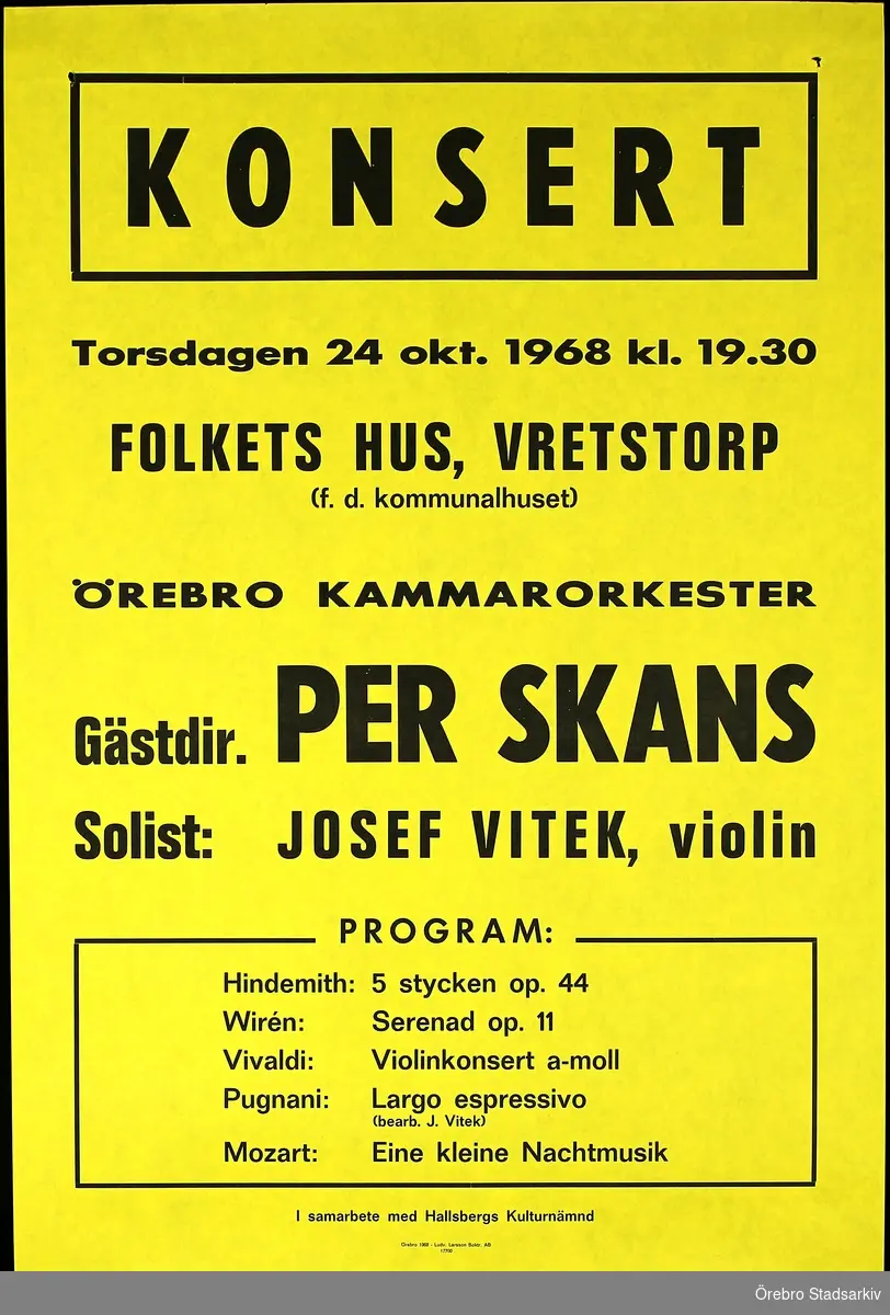 Solist Josef Vitek, Dirigent Per Skans