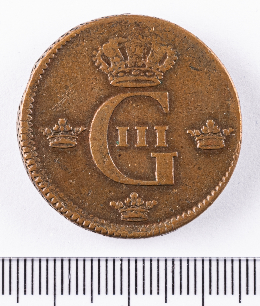 Mynt, Sverige, 1 öre, 1778.