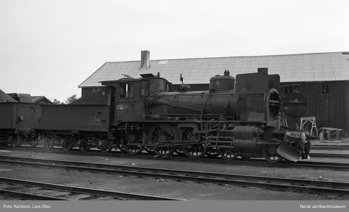 Damplokomotiv 27a 234 på Marienborg ved Trondheim