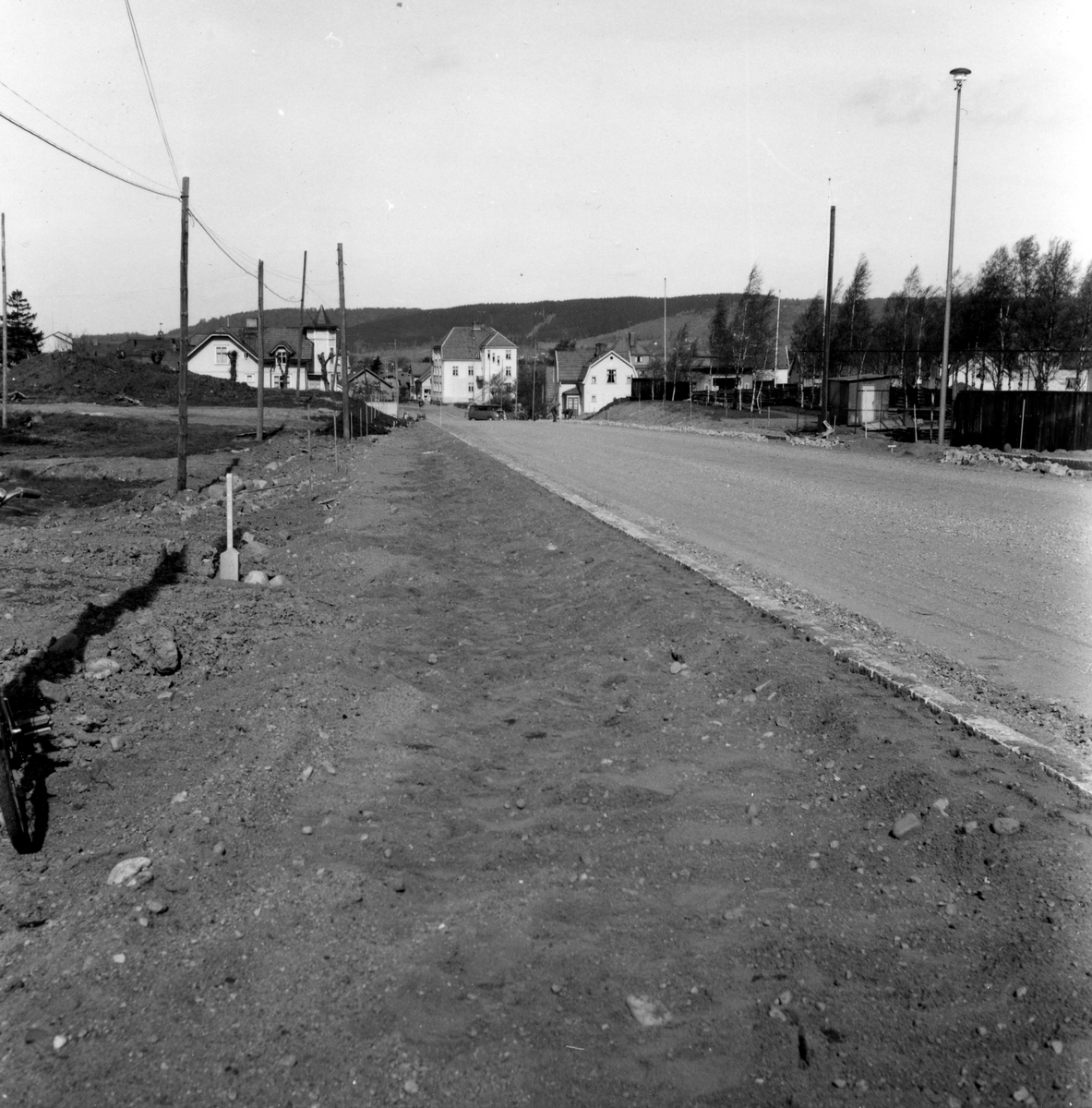 Odengatan breddas på 1960-talet. Foto från stadens gatukontor.