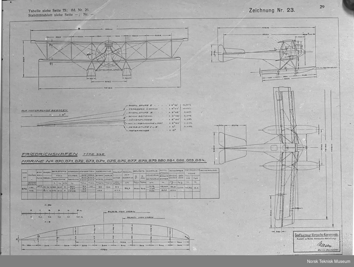 Avfotografert tegning av FF.33E - Norsk Teknisk Museum / DigitaltMuseum