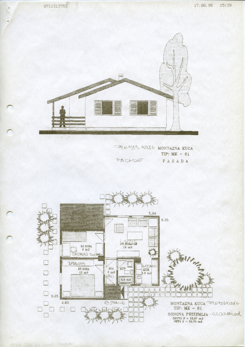 Typhus, bostadsgrupp
SIDA Housing
Korrespondens, ritningar av konstruktionssystemet