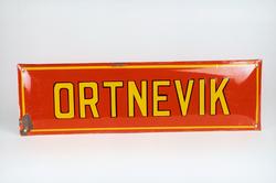 Postmuseet, gjenstander, skilt, stedskilt, stedsnavn, Ortnev