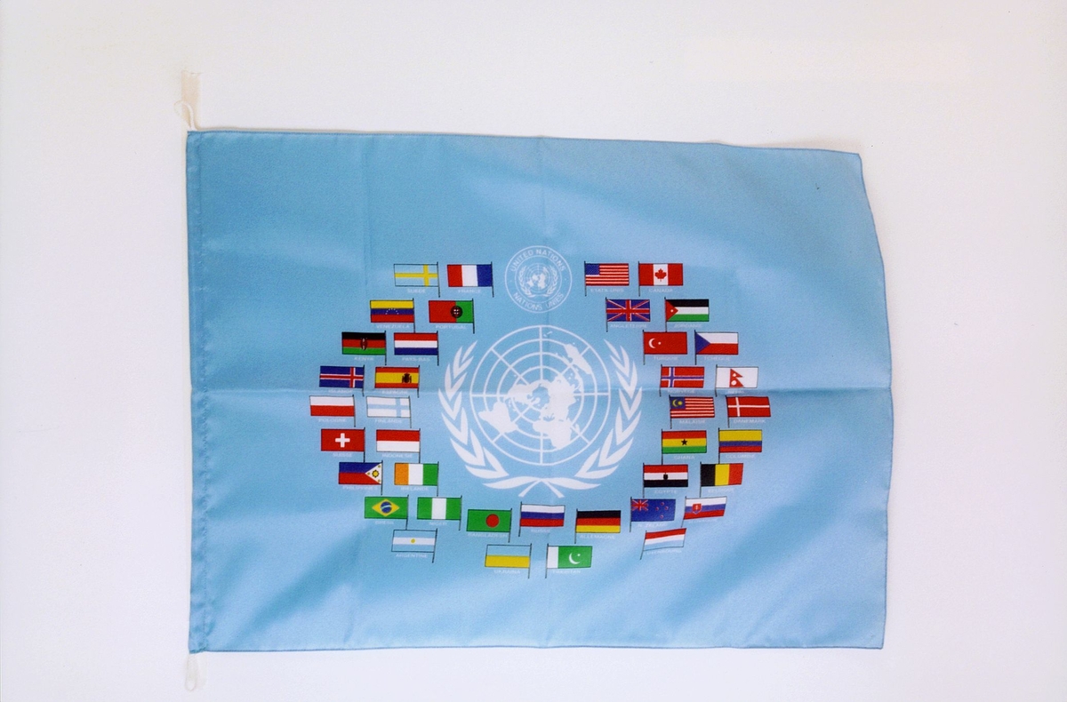 postmuseet, gjenstander, flagg, FN-flagg, United nations