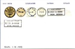 Stempelkatalog 2626 Benna, Lillehammer, Gausdal, Oppland