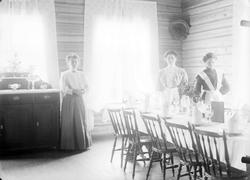 Kort: Dovre 13.06.1908. Interiør spisestuen Toftemo. Dekket 