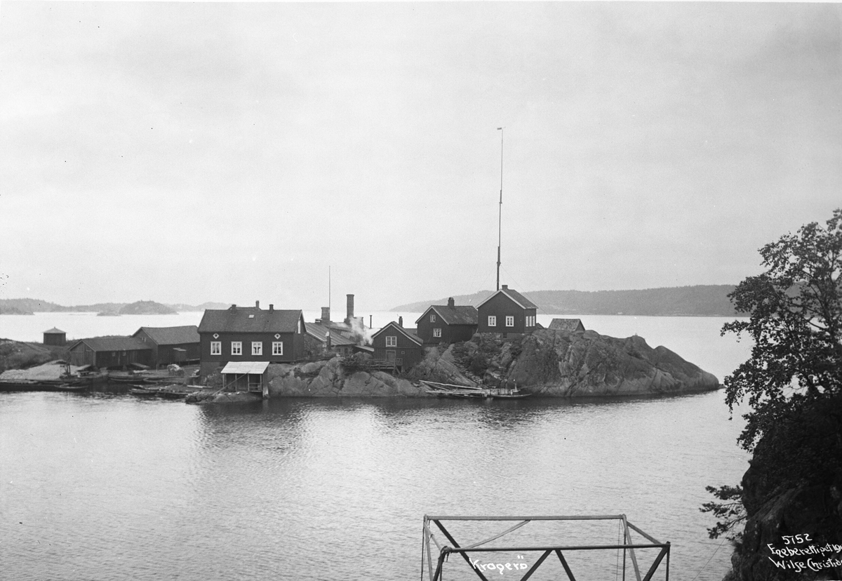 Det opprinnelige kystfortet Gunnarsholmen i Kragerø. Fotografert 3. november 1906.
