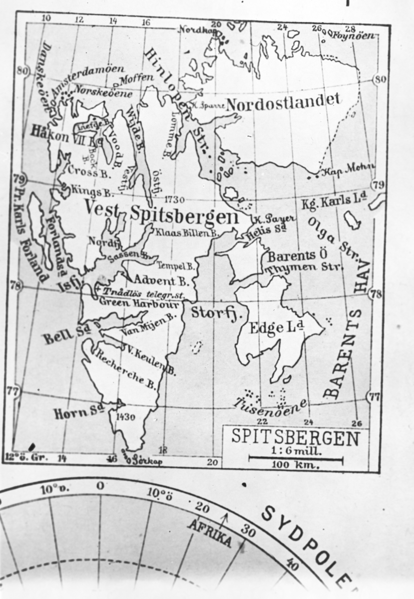 Detaljert kart over Spitsbergen.