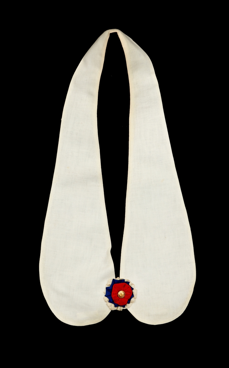 Regalia. Tjänsteregalier för medlemmar i IOGT loge, Falun. 18 st. Sydda i vitt linne, framtill kokard i vitt-blått-rött med gul ankarknapp. Nr 1-6 saknar kokard.