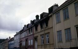 Brannskadde hus i Sandgata