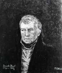Fotografi av et portrettmaleri av løytnant Jacob Hoel, utfør
