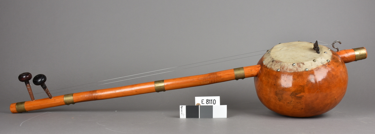 E 8110 "Aktari" - instrument med to strenger. Fra India