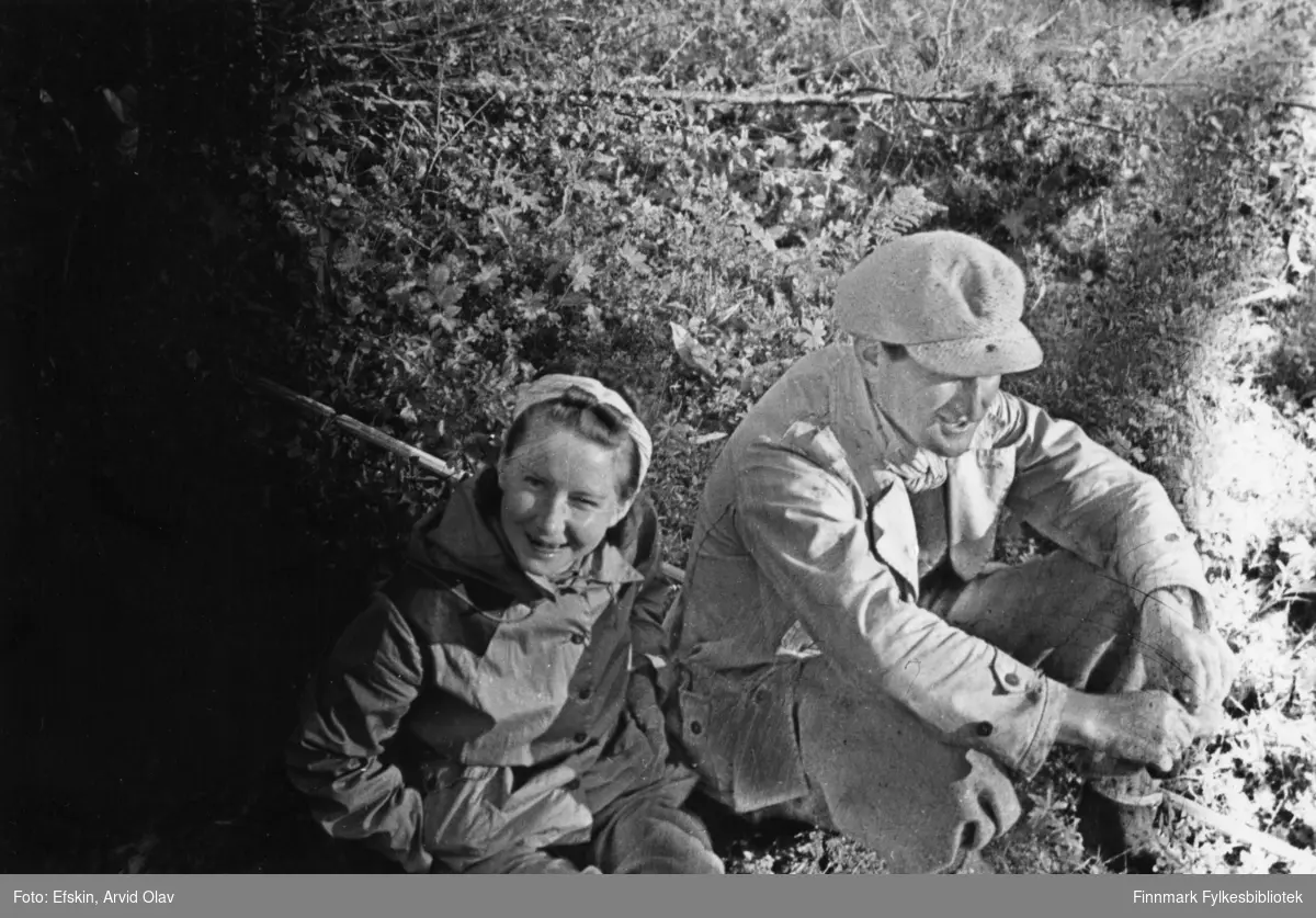 Ingeniør Solberg med sin fru. Lebesby i 1939. 