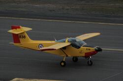 Et skolefly fra Luftforsvaret, en Saab MFI-15 Safari nr. 838