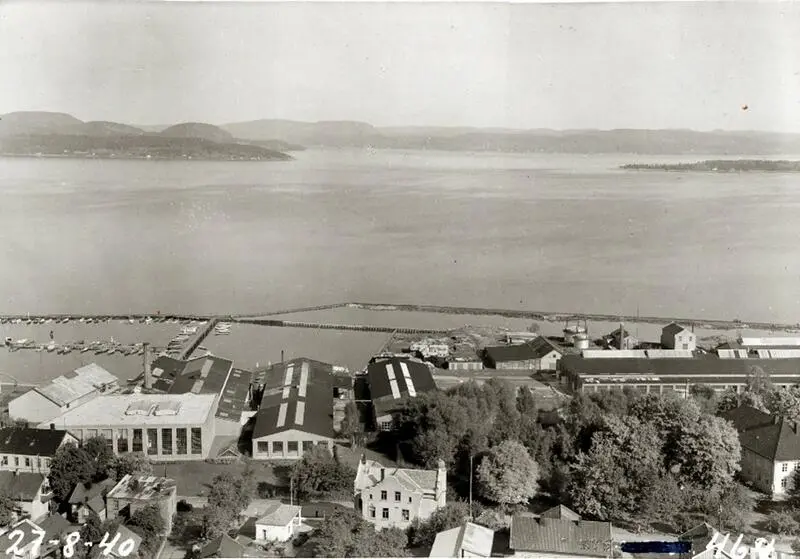 Fabrikkanlegget i Holmestrand i 1940.