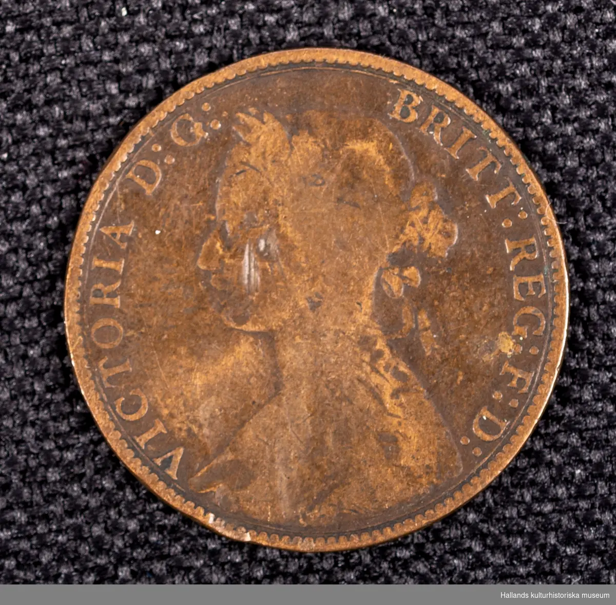 Engelskt mynt, 1/2 Penny, 1875. 