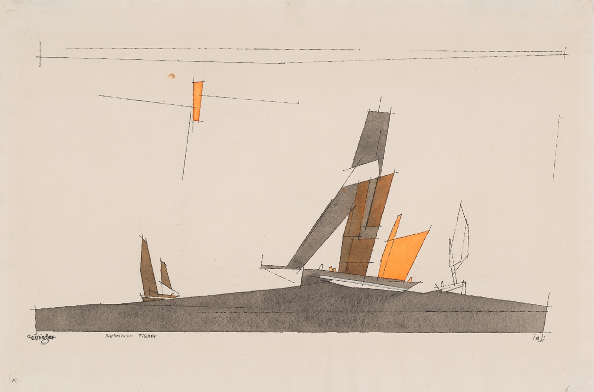 Bretansk fiskerbåt [Tegning]
