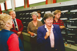 Statsminister Gro Harlem Brundtland på besøk i Posten 1994.