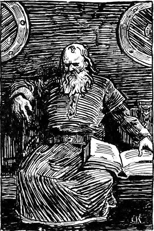 Snorre Sturluson illustration by Christian Krogh from Heimskringla, 1899 edition