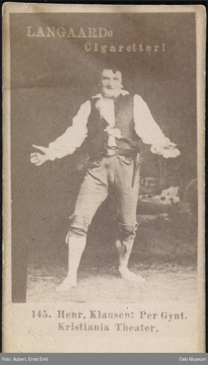 portrett, mann, skuespiller, rollebilde, Peer Gynt på Christiania Theater, stående helfigur