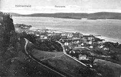 Holmestrand by, utsikt over, fjord, havn, bebyggelse, jernba