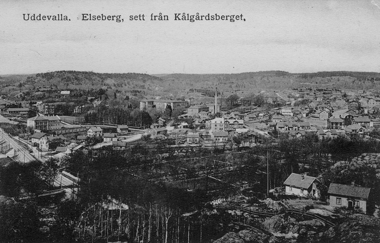 Text på kortet: "Uddevalla. Elseberg, sett från Kålgårdsberget".
