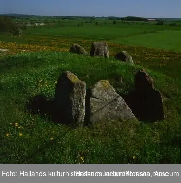 I Klastorp finns två stenåldersdösar på ca 500 meters avstånd från varandra. Här ses långdösen, Kllastorpsdösen kalllad, som har gravkammaren placerad inom denna rektangulära stenkretsen, ca 4,5 x 13 meter. Båda bedöms vara från ca 3500 år f Kr.