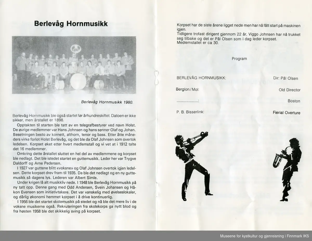 Program Festivalkonsert 11. juni 1988
1898-1988 Honningsvåg Musikkforening 90 år