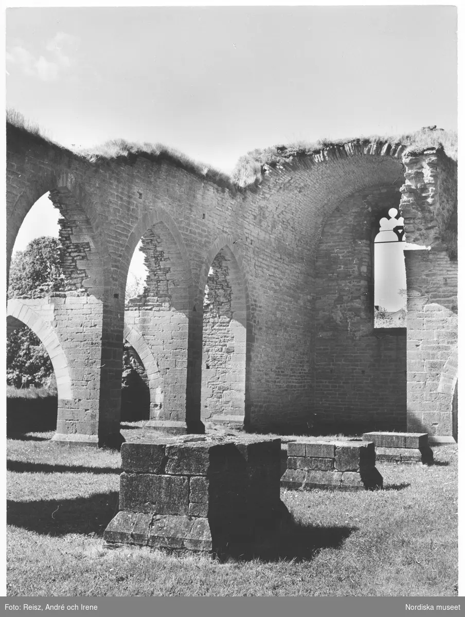Östergötland. Alvastra  klosterruiner, ruinerna efter Sveriges äldsta cistercienskloster, grundat år 1143 av munkar från det franska klostret Clairvaux.